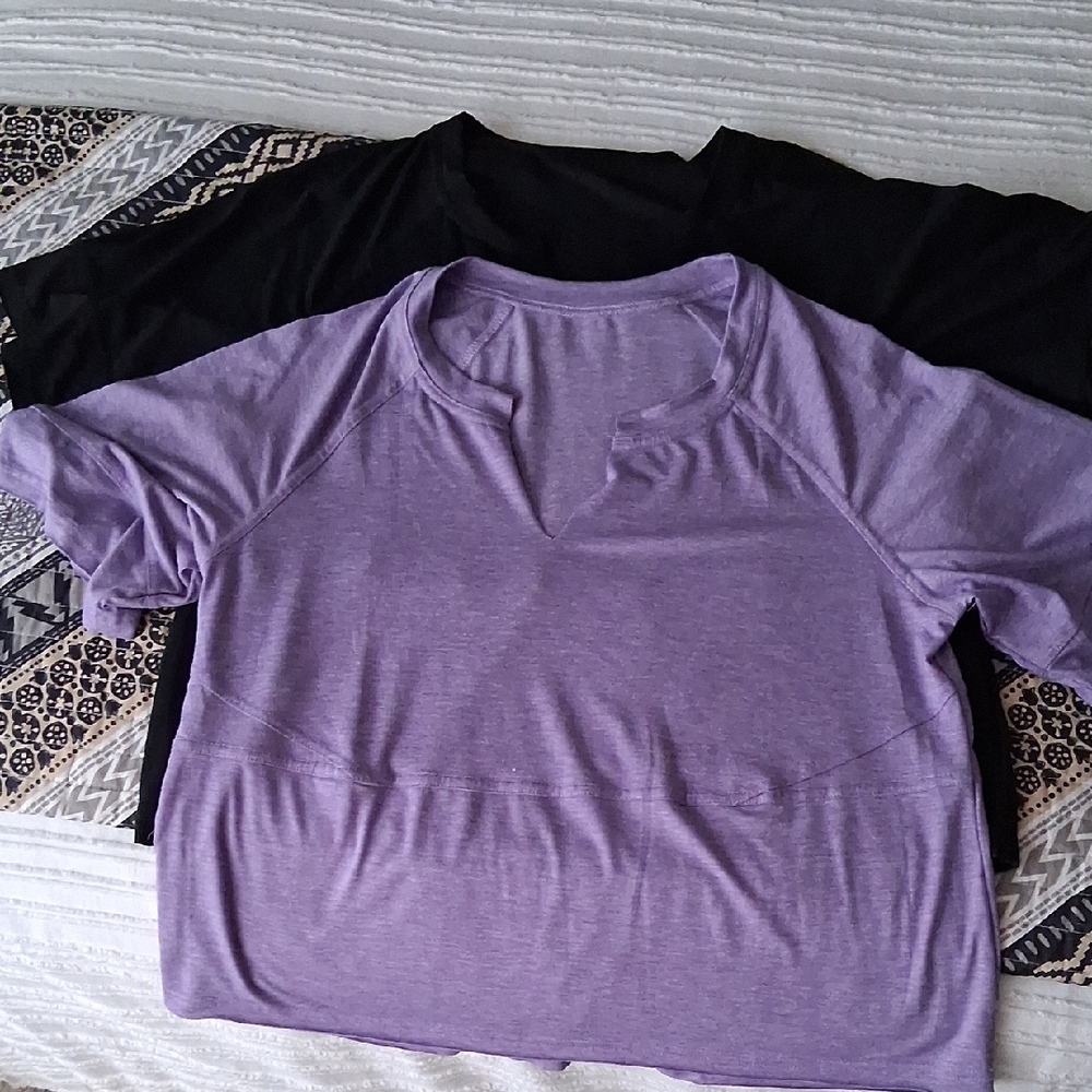 Purple and Black Women's Tops